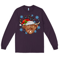 Plum christmas cow Long Sleeve Tee - MaliasSmallBusiness