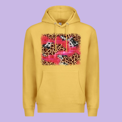 Valentine's Day Cowhide Leopard Background Premium Hoodie Designed By Jahusdesignshop