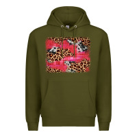 Army Green valentine's day cowhide leopard background Premium Hoodie - JahusDesignShop