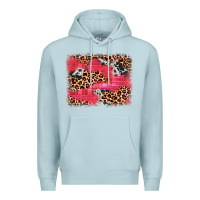 Blue Mist valentine's day cowhide leopard background Premium Hoodie - JahusDesignShop