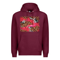 Burgundy valentine's day cowhide leopard background Premium Hoodie - JahusDesignShop