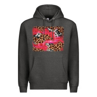Charcoal Heather valentine's day cowhide leopard background Premium Hoodie - JahusDesignShop