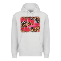 Dove Grey valentine's day cowhide leopard background Premium Hoodie - JahusDesignShop