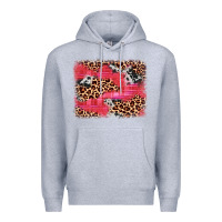 Heather Grey valentine's day cowhide leopard background Premium Hoodie - JahusDesignShop