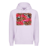 Lilac valentine's day cowhide leopard background Premium Hoodie - JahusDesignShop