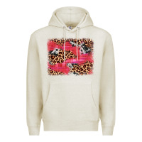 Oatmeal Heather valentine's day cowhide leopard background Premium Hoodie - JahusDesignShop