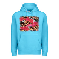 Ocean Blue valentine's day cowhide leopard background Premium Hoodie - JahusDesignShop