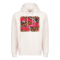 Pale Pink valentine's day cowhide leopard background Premium Hoodie - JahusDesignShop