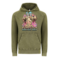 Vintage Olive Easter Day Cow Vintage Hoodie - NancyCooperArtShop