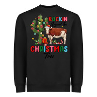 Black rockin around the christmas tree Heavyweight Sweatshirt - MaliasSmallBusiness