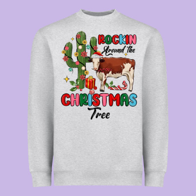 Rockin Around The Christmas Tree Heavyweight Sweatshirt Designed By Maliassmallbusiness