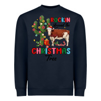 Navy rockin around the christmas tree Heavyweight Sweatshirt - MaliasSmallBusiness