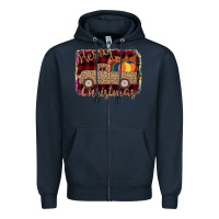 Navy Merry Christmas Truck Zipper Hoodie - Bettercallsaul
