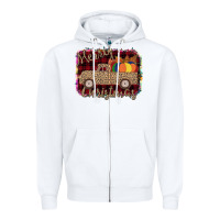 White Merry Christmas Truck Zipper Hoodie - Bettercallsaul