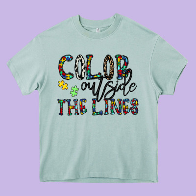 Color Outside The Lines Heavy Core Tee Designed By Cowhidedigitalart