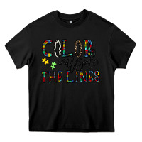 Black color outside the lines Heavy Core Tee - CowhideDigitalArt