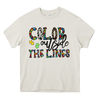 Cream color outside the lines Heavy Core Tee - CowhideDigitalArt