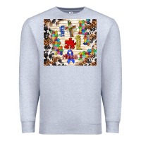 Heather Grey faith puzzle ribbon Premium Sweatshirt - TumblerDesignByShophia