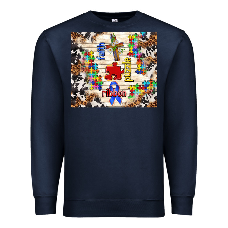 Faith Puzzle Ribbon Premium Sweatshirt by TumblerDesignByShophia | Teevron