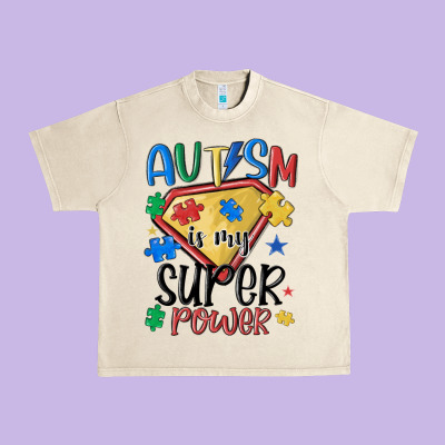 Autism Is My Super Power Urban Heavy Tee Designed By Maliassmallbusiness