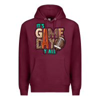 Burgundy It's game day y'all Premium Hoodie - HowdyJamesFarm