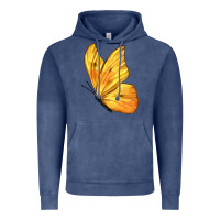 Vintage Denim Flying Cloudless Sulphur Butterfly Vintage Hoodie - LillyAllenDesigns