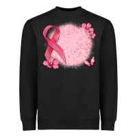 Black customized breast cancer ribbon and background Heavyweight Sweatshirt - MaliasSmallBusiness