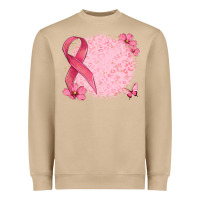 Mushroom customized breast cancer ribbon and background Heavyweight Sweatshirt - MaliasSmallBusiness