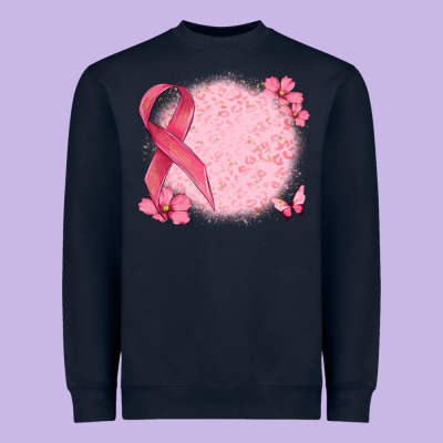 Customized Breast Cancer Ribbon And Background Heavyweight Sweatshirt Designed By Maliassmallbusiness