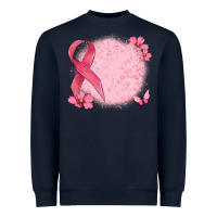 Navy customized breast cancer ribbon and background Heavyweight Sweatshirt - MaliasSmallBusiness