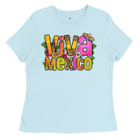 Baby Blue viva mexico long live mexico Ladies Tee - FaDigitalArtStudio