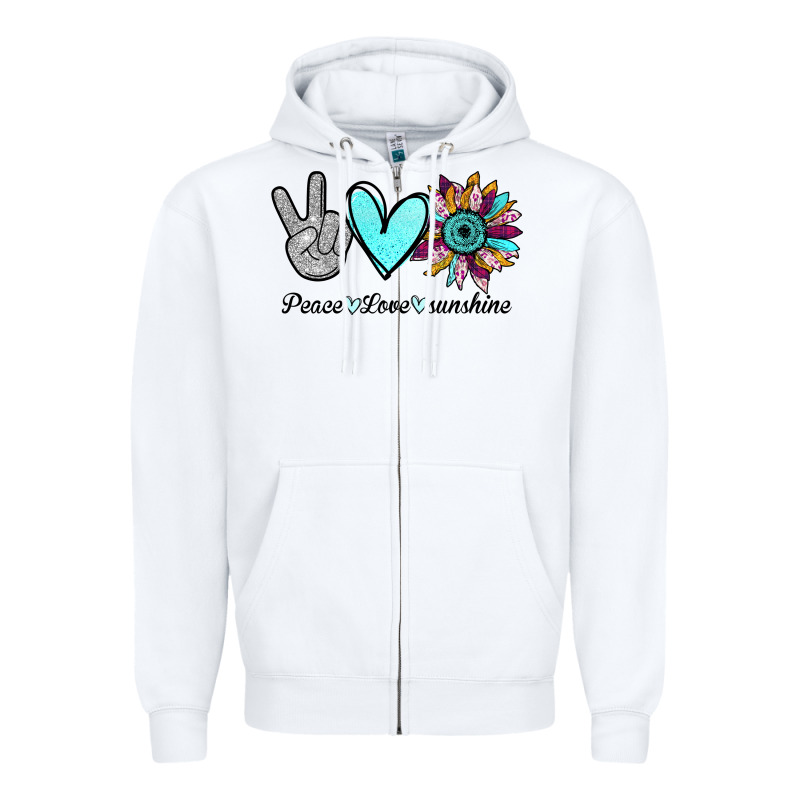 Peace Love Sunshine Zipper Hoodie by Bettercallsaul | Teevron