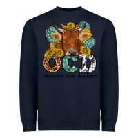Navy obsessive cow disorder Heavyweight Sweatshirt - NancyCooperArtShop