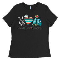 Black peace love nursing Ladies Tee - CowhideDigitalArt