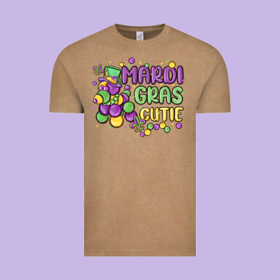 Mardi Gras Cutie Vintage Tee Designed By Maliassmallbusiness
