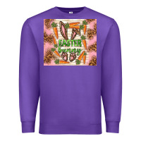 Purple easter bunny with carrots Premium Sweatshirt - TumblerDesignByShophia
