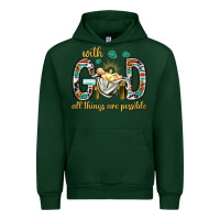 Forest Green with god all things are possible with baby jesus bbs Urban Hoodie - BundleAndBundleShop