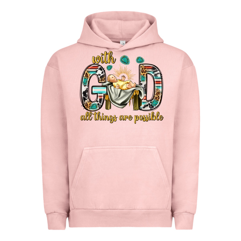 With God All Things Are Possible With Baby Jesus Bbs Urban Hoodie by BundleAndBundleShop | Teevron
