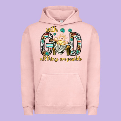 With God All Things Are Possible With Baby Jesus Bbs Urban Hoodie Designed By Bundleandbundleshop