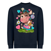 Navy little cute cow Heavyweight Sweatshirt - NancyCooperArtShop