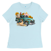 Baby Blue western farm truck coop animals farm animals Ladies Tee - FaDigitalArtStudio