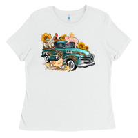 White western farm truck coop animals farm animals Ladies Tee - FaDigitalArtStudio