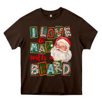 Chocolate Brown I Love A Man With A Beard Heavy Core Tee - FaDigitalArtStudio