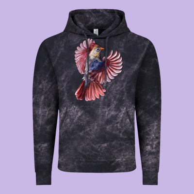 Flying Northern Cardinal Bird Vintage Hoodie Designed By Lillyallendesigns