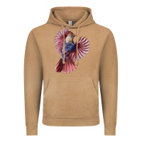 Vintage Camel Flying Northern Cardinal Bird Vintage Hoodie - LillyAllenDesigns
