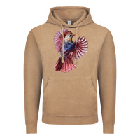 Vintage Coffee Flying Northern Cardinal Bird Vintage Hoodie - LillyAllenDesigns