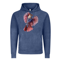 Vintage Denim Flying Northern Cardinal Bird Vintage Hoodie - LillyAllenDesigns