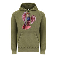 Vintage Olive Flying Northern Cardinal Bird Vintage Hoodie - LillyAllenDesigns