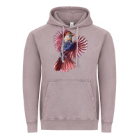 Vintage Zinc Flying Northern Cardinal Bird Vintage Hoodie - LillyAllenDesigns
