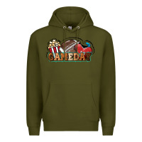Army Green Game day football popcorn Premium Hoodie - HowdyJamesFarm
